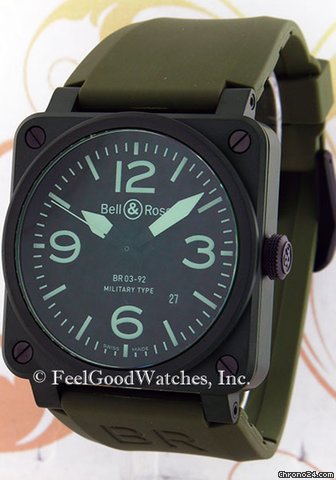 Bell & Ross BR03-92-CK Military Ceramic, Green Ceramic watches