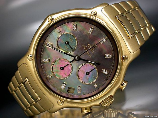 Ebel "CHRONOGRAPH" 18K/750 GG, Perlm./Diam.Zifferbl. - 175,80 g watches