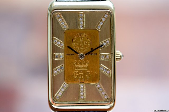 Corum Goldbarrenuhr 5 Gr. mit Diamantenblatt watches