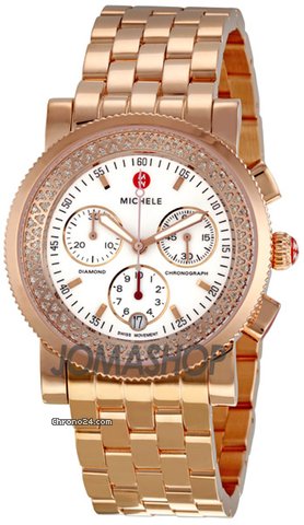 Michele Sport Sail Rose Gold Plated Steel Ladies Chronograph Watch MWW01C000059 watches