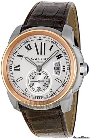 Cartier Calibre De Cartier Silver Dial Mechanical Wind Mens Watch W7100039 watches