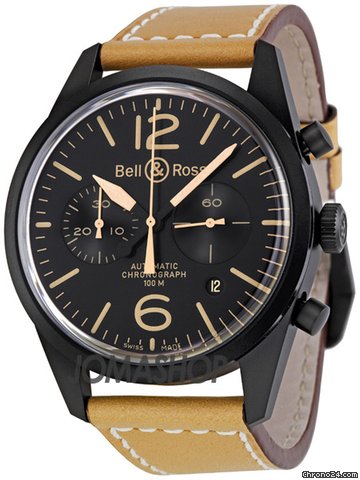 Bell & Ross Heritage Black Dial Automatic Chronograph Mens Watch BR126-HERITAGE watches