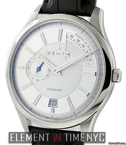 Zenith Elite Captain Power Reserve Silver NIB watches