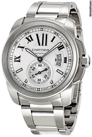 Cartier Calibre de Cartier Silver Dial Stainless Steel Automatic Mens Watch W7100015 watches