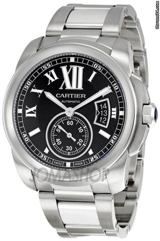 Cartier Calibre de Cartier Black Dial Stainless Steel Mens Watch W7100016 watches