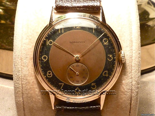Longines RED Gold, original 1943 wathc BULLS EYE and MULTI-STEP Case watches