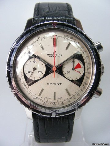 Breitling ref 2010 chrono sprint cadran ivoire diabolo deux compteurs aiguille orange watches