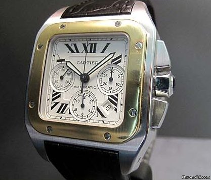 Cartier SANTOS 100 CHRONO STAHL/GOLD watches