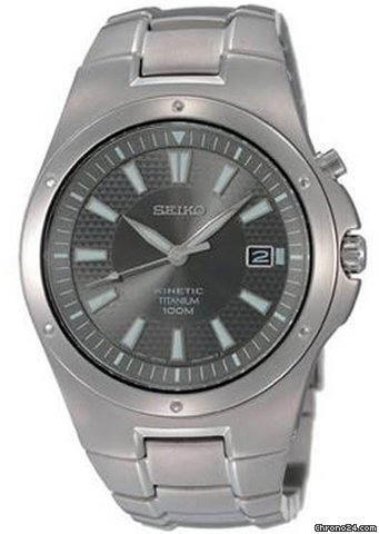Seiko Silver Tone Dial Titanium Mens Watch SKA397 watches