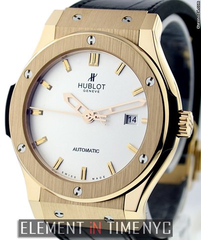 Hublot Classic Fusion 18k Rose Gold White Dial NIB watches
