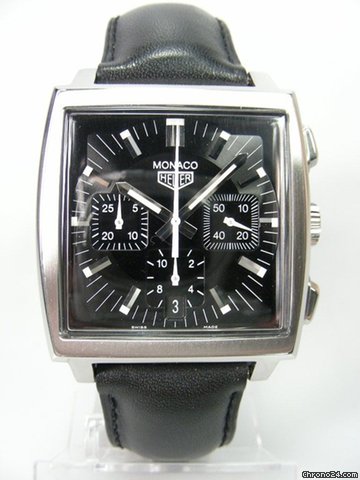 TAG Heuer Monaco chronographe cadran noir trois compteurs watches