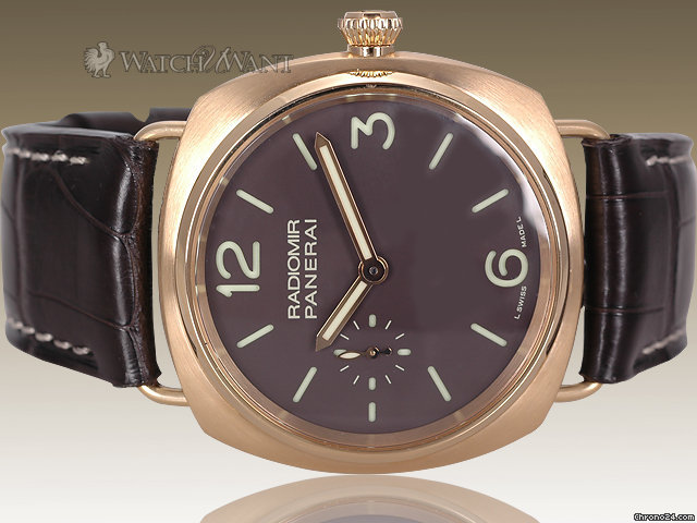 Panerai PAM 336 M - 42mm 18k Rose Gold Radiomir - Chocolate Brown Sandwich Dial - New In-House Manufattura Movement - Brand New in Box watches