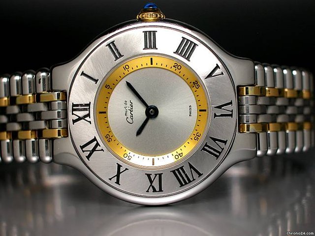 Cartier "must de Cartier 21" Edelstahl/Gelbgold watches