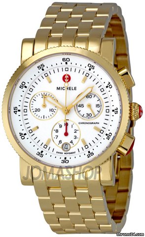 Michele Sport Sail White Enamel Dial Yellow Gold Ladies Watch MWW01C000106 watches