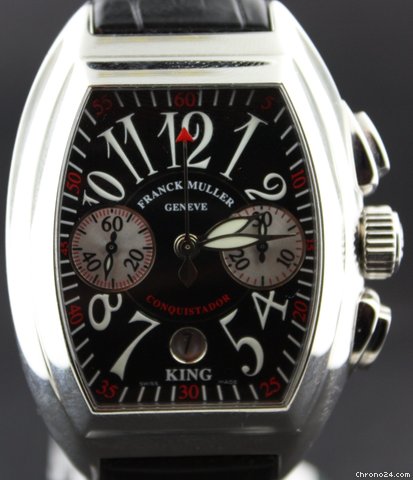 Franck Muller king Conquistador chronograph crocodile strap watches