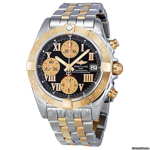 Breitling Galactic Chrono Black Dial Two-tone 18k Gold Mens Watch C13358L2-B899TT watches