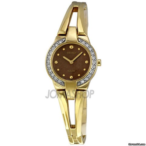 Replica Seiko Brown Dial Gold-tone Solar Ladies Watch SUP054 Watch
