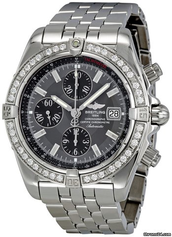 Breitling Chronomat Evolution Slate Dial Diamond Bezel Automatic Mens Watch A1335653-F517SS watches