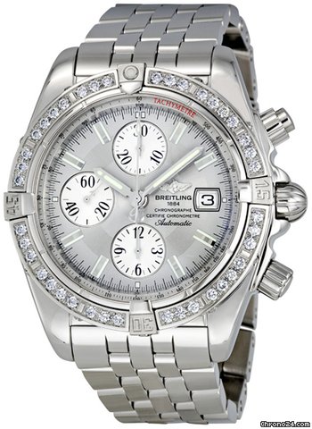 Breitling Chronomat Evolution Rhodium Dial Diamond Bezel Automatic Mens Watch A1335653-E519SS watches