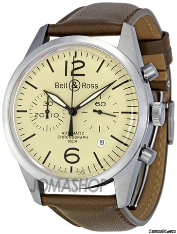 Bell & Ross Vintage Original Cream Dial Automatic Chronograph Mens Watch BR126-ORIG-CRM watches