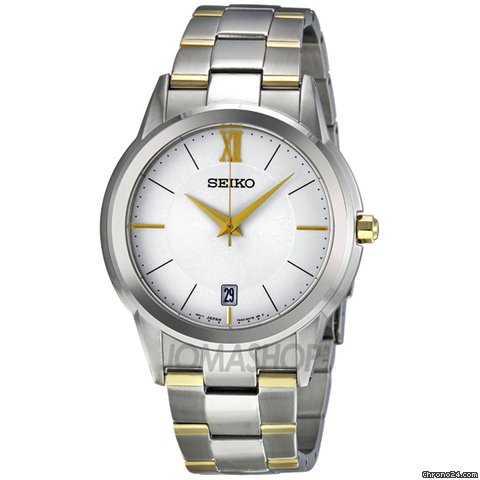 Seiko Silver Dial Two Tone Mens Watch SGEF45 watches