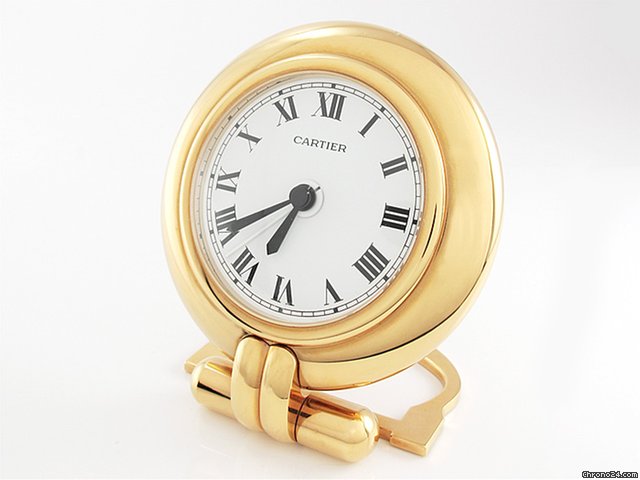 Cartier Tischuhr mit Weckfunktion vergoldet Quarz watches