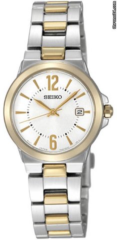Seiko Silver Dial Two Tone Ladies Watch SXDC86 watches
