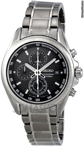 Seiko Chronograph Tachymeter Brown Dial Titanium Mens Watch SNDC91 watches