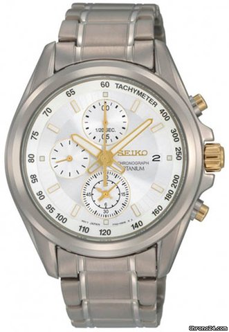 Seiko Chronograph Tachymeter Silver Dial Titanium Mens Watch SNDC95 watches
