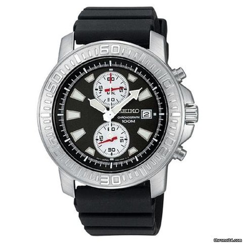 Seiko Black Dial Chronograph Mens Watch SNN203 watches