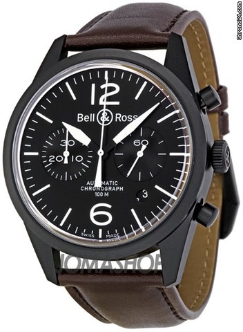 Bell & Ross Vintage Original Black Dial Chronograph Mens Watch BLRBRV126-BL-CB watches