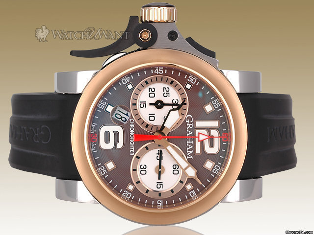 Replica Graham Chronofighter R.A.C Trigger Havana Rush Chronograph - 46mm Stainless Steel & 18k Rose Gold - Boxes/Papers & As-New Watch