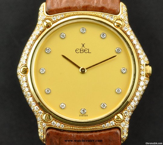Ebel 18k Yellow Gold Diamond Set Case Gents 1911 watches