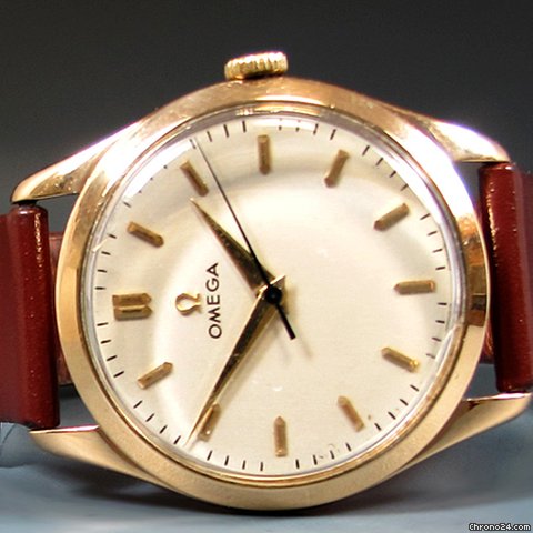 Omega Klassische Herrenuhr, 14K/Rosegold, Handaufzug, Lederarmband watches