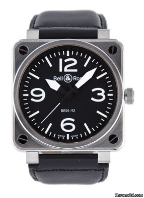 Bell & Ross Aviation Black Dial Steel Case Automatic 46 MM Mens Watch BR01-92-STEEL watches