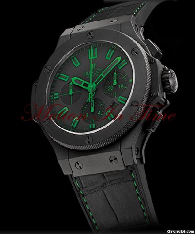 Hublot Big Bang "All Black-Green" Chrono 44.5mm Limited 500 Pieces watches