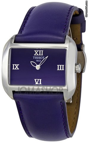 Tissot T-Wave Purple Dial and Leather Strap Ladies Watch T0233091640300 watches