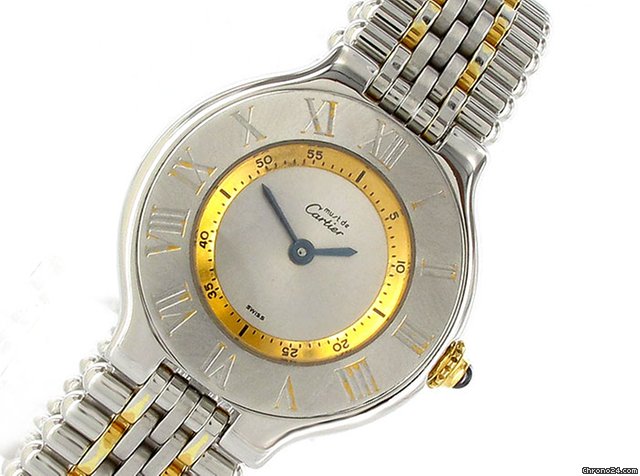 Cartier "must de Cartier 21" Edelstahl/vergoldet watches