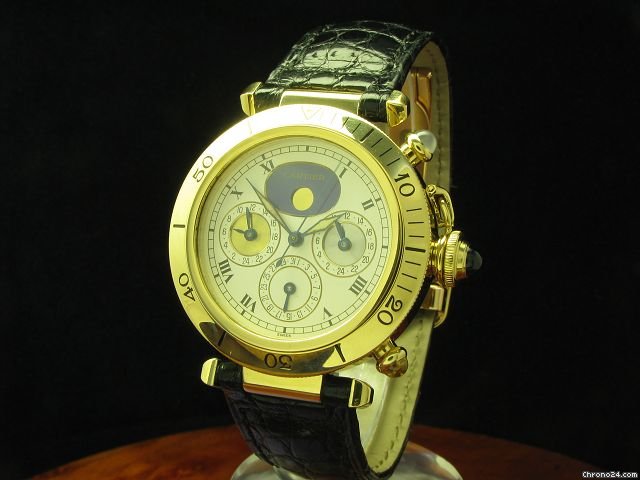 Cartier Pasha 3 Zeiten Herrenuhr Automatic 18kt Gold watches