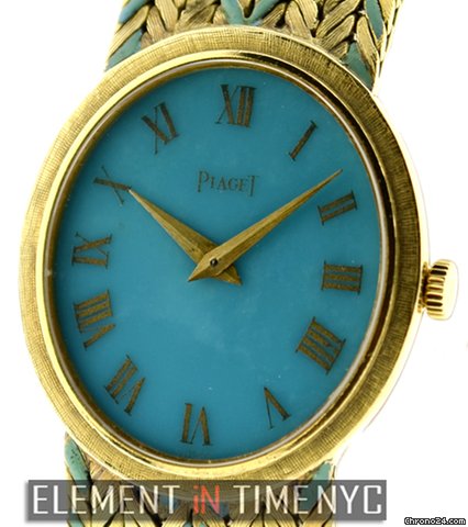 Piaget Vintage Ladies 18k Yellow Gold/Enamel 9821 E14 B+P watches