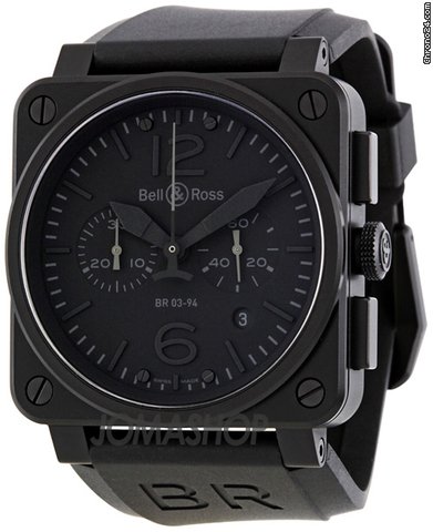 Bell & Ross Aviation Phantom All Black Dial Chronograph Mens Watch BR03-94-PHANTOM watches