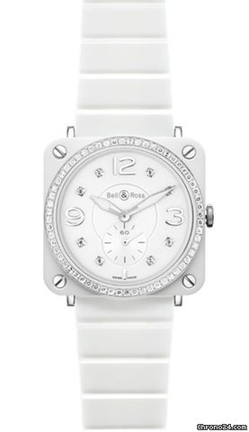 Bell & Ross Aviation White Ceramic Diamond Unisex Watch BRS-WHT-CERT-PHT watches