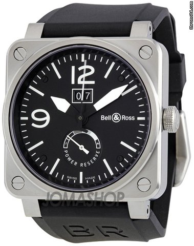 Bell & Ross Grande Date and Reserve De Marche Automatic Mens Watch BR0390-BL-ST watches