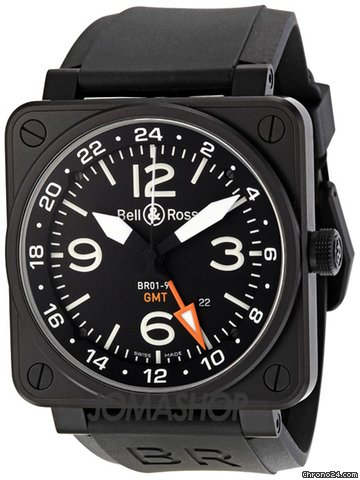 Bell & Ross Aviation GMT Black Dial Automatic 46MM Mens Watch BR-01-93-GMT watches