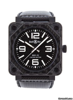 Bell & Ross Aviation Carbon Fiber Black Dial 46 MM Automatic Mens Watch BR-01-92-CARBON-FIBER watches