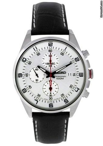 Seiko Silver Dial Chronograph Stainless Steel Mens Watch SNDC87P2 watches