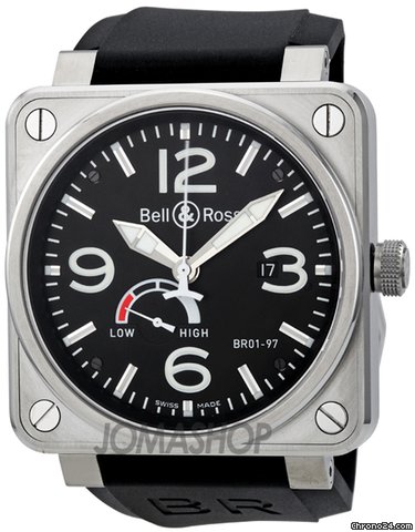 Bell & Ross Aviation Reserve De Marche Black Dial Mens Watch BR01-97-STEEL watches