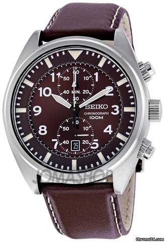 Seiko Chronograph Brown Dial Mens Watch SNN241 watches