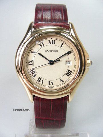 Cartier Cougar grande taille or jaune/cuir watches