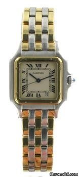 Cartier Panthere steel and gold men size watches